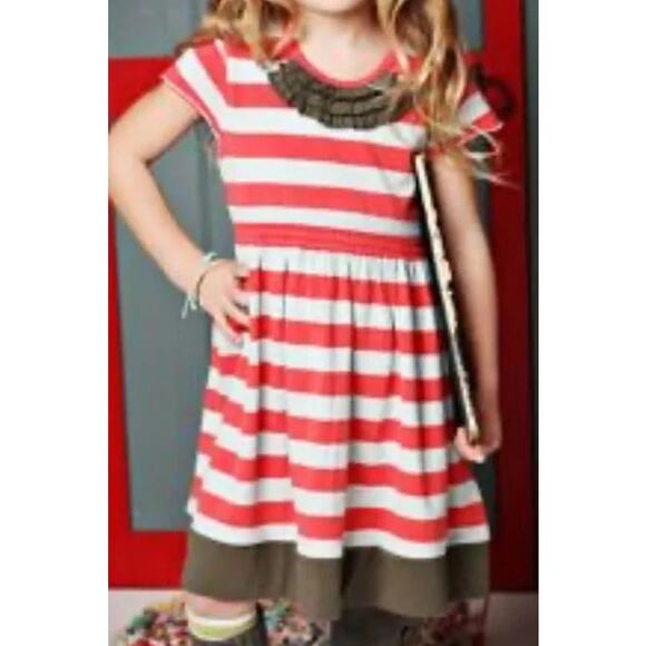 Matilda Jane Serendipity Peppermint Lap Dress Size 4 Red Stripe Ruffle Hem - Picture 7 of 7